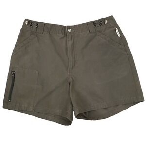 Columbia Hiking Cargo Shorts Womens 12 Olive Green Camping Utility Outdoor